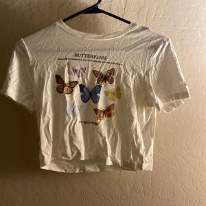 Romwe. Small, cream colored, butterflies